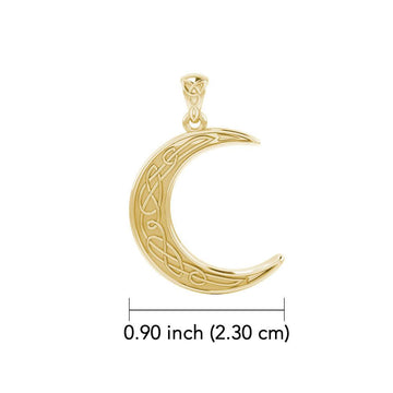 Celtic Crescent Moon 14K Yellow Gold Pendant GPD4201 - Jewelry